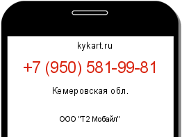 Информация о номере телефона +7 (950) 581-99-81: регион, оператор