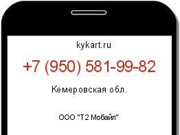 Информация о номере телефона +7 (950) 581-99-82: регион, оператор