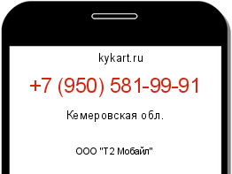 Информация о номере телефона +7 (950) 581-99-91: регион, оператор