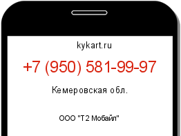 Информация о номере телефона +7 (950) 581-99-97: регион, оператор