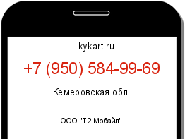 Информация о номере телефона +7 (950) 584-99-69: регион, оператор