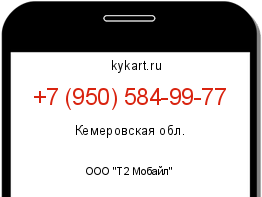 Информация о номере телефона +7 (950) 584-99-77: регион, оператор