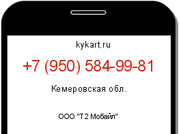 Информация о номере телефона +7 (950) 584-99-81: регион, оператор