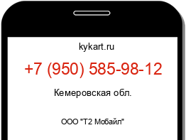 Информация о номере телефона +7 (950) 585-98-12: регион, оператор