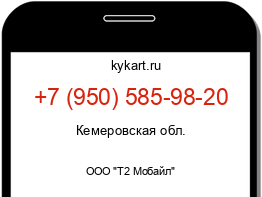 Информация о номере телефона +7 (950) 585-98-20: регион, оператор