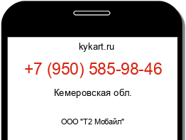 Информация о номере телефона +7 (950) 585-98-46: регион, оператор