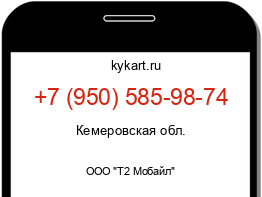 Информация о номере телефона +7 (950) 585-98-74: регион, оператор