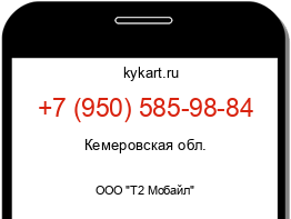 Информация о номере телефона +7 (950) 585-98-84: регион, оператор