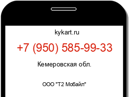 Информация о номере телефона +7 (950) 585-99-33: регион, оператор