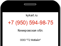 Информация о номере телефона +7 (950) 594-98-75: регион, оператор