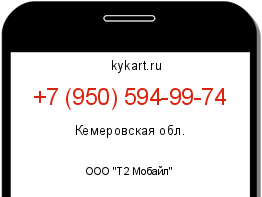 Информация о номере телефона +7 (950) 594-99-74: регион, оператор