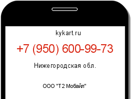 Информация о номере телефона +7 (950) 600-99-73: регион, оператор