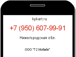 Информация о номере телефона +7 (950) 607-99-91: регион, оператор