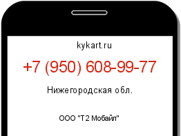 Информация о номере телефона +7 (950) 608-99-77: регион, оператор