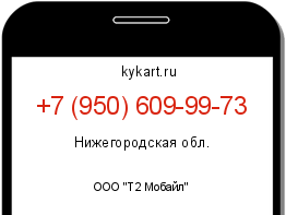 Информация о номере телефона +7 (950) 609-99-73: регион, оператор