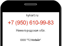 Информация о номере телефона +7 (950) 610-99-83: регион, оператор