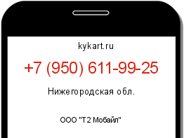 Информация о номере телефона +7 (950) 611-99-25: регион, оператор