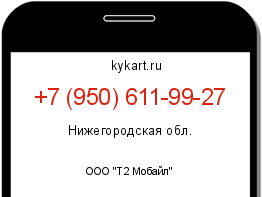 Информация о номере телефона +7 (950) 611-99-27: регион, оператор