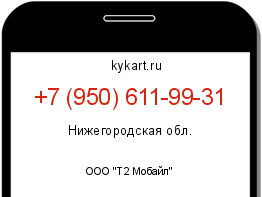 Информация о номере телефона +7 (950) 611-99-31: регион, оператор
