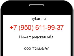 Информация о номере телефона +7 (950) 611-99-37: регион, оператор