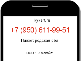 Информация о номере телефона +7 (950) 611-99-51: регион, оператор
