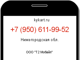 Информация о номере телефона +7 (950) 611-99-52: регион, оператор