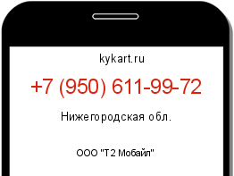 Информация о номере телефона +7 (950) 611-99-72: регион, оператор