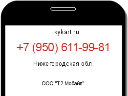 Информация о номере телефона +7 (950) 611-99-81: регион, оператор
