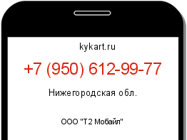 Информация о номере телефона +7 (950) 612-99-77: регион, оператор
