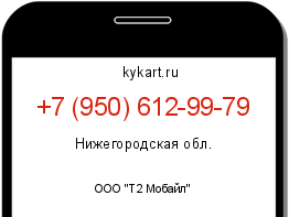 Информация о номере телефона +7 (950) 612-99-79: регион, оператор