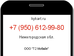 Информация о номере телефона +7 (950) 612-99-80: регион, оператор