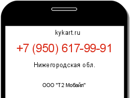 Информация о номере телефона +7 (950) 617-99-91: регион, оператор