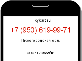 Информация о номере телефона +7 (950) 619-99-71: регион, оператор