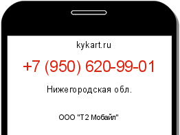 Информация о номере телефона +7 (950) 620-99-01: регион, оператор