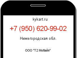 Информация о номере телефона +7 (950) 620-99-02: регион, оператор