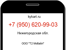 Информация о номере телефона +7 (950) 620-99-03: регион, оператор