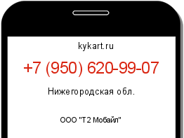 Информация о номере телефона +7 (950) 620-99-07: регион, оператор