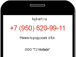 Информация о номере телефона +7 (950) 620-99-11: регион, оператор