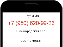 Информация о номере телефона +7 (950) 620-99-26: регион, оператор