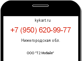 Информация о номере телефона +7 (950) 620-99-77: регион, оператор