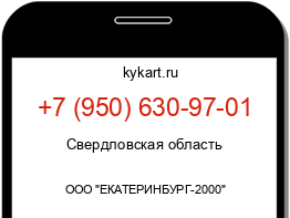 Информация о номере телефона +7 (950) 630-97-01: регион, оператор