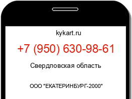 Информация о номере телефона +7 (950) 630-98-61: регион, оператор