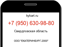 Информация о номере телефона +7 (950) 630-98-80: регион, оператор