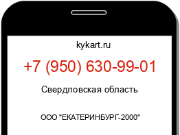 Информация о номере телефона +7 (950) 630-99-01: регион, оператор