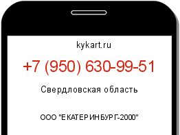 Информация о номере телефона +7 (950) 630-99-51: регион, оператор