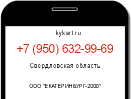 Информация о номере телефона +7 (950) 632-99-69: регион, оператор