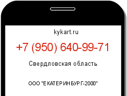 Информация о номере телефона +7 (950) 640-99-71: регион, оператор