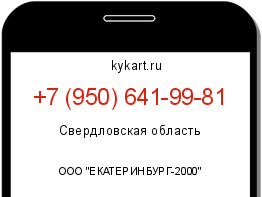 Информация о номере телефона +7 (950) 641-99-81: регион, оператор