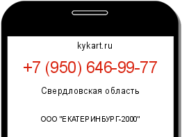 Информация о номере телефона +7 (950) 646-99-77: регион, оператор