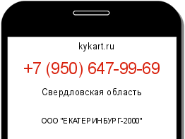 Информация о номере телефона +7 (950) 647-99-69: регион, оператор